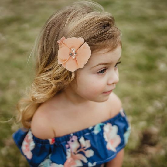 图片 A 20pcs Baby Girl Hair Clip, Snowstar Multi Colored Flower Non Slip Alligator Clip Fully Lined 